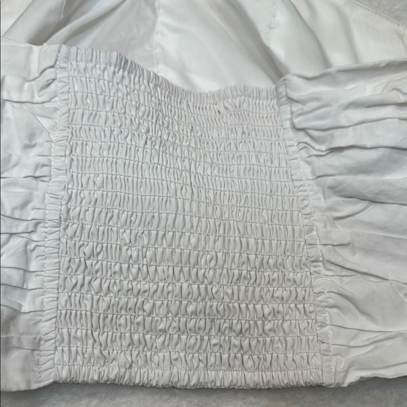 Pants Store White Ruched Tie Front Crop Top - Picture 7 of 11